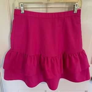 Hot Pink J. Crew Ruffle Skirt
